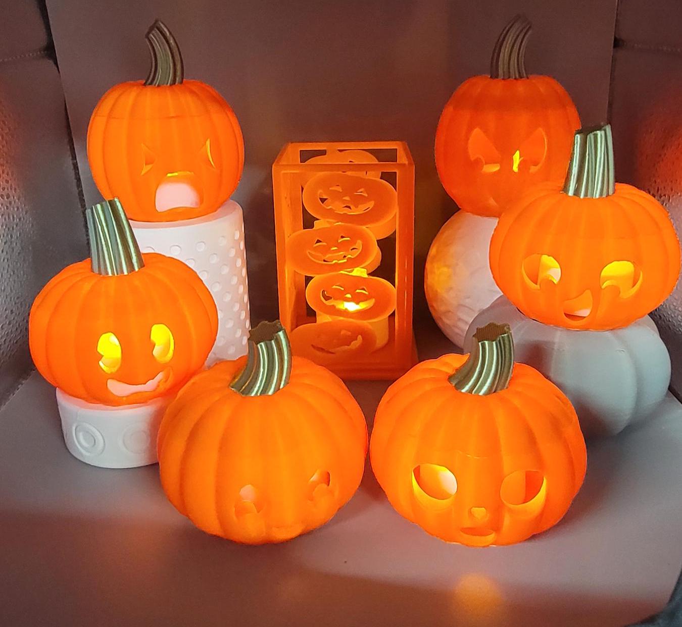 Halloween jack-o-lantern tealight holders