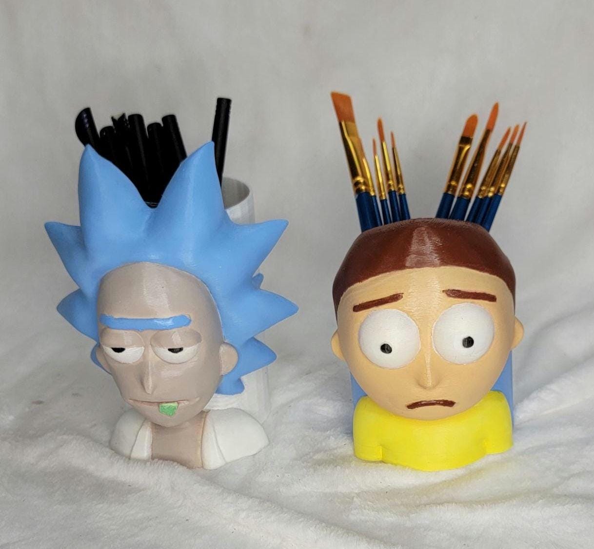 RICK of  Rick and Morty  Pencil, Pen, Marker, Scissor, & Paint brush holder