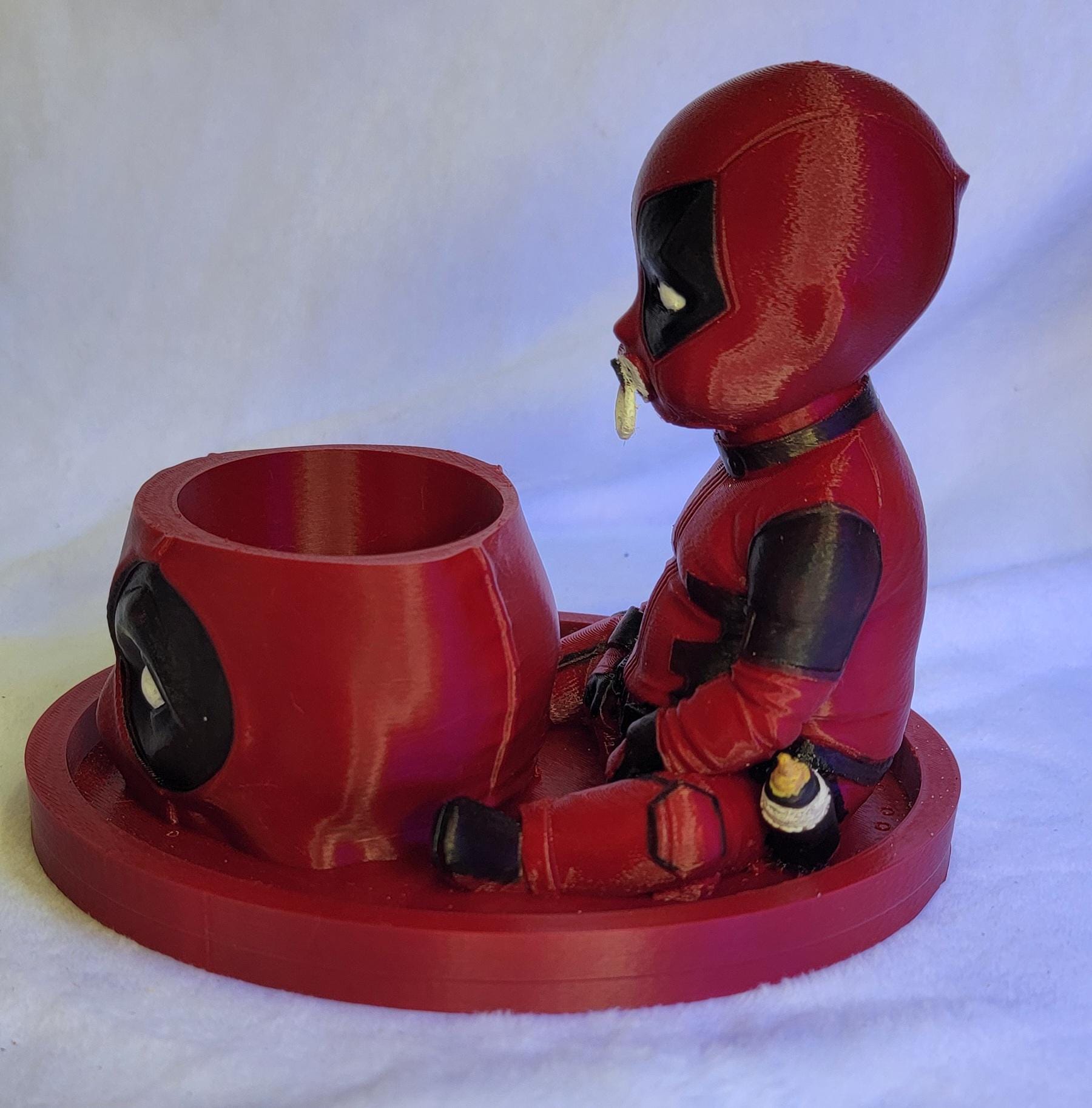 Baby Deadpool Planter  Hand-Painted Succulent or Houseplant Pot