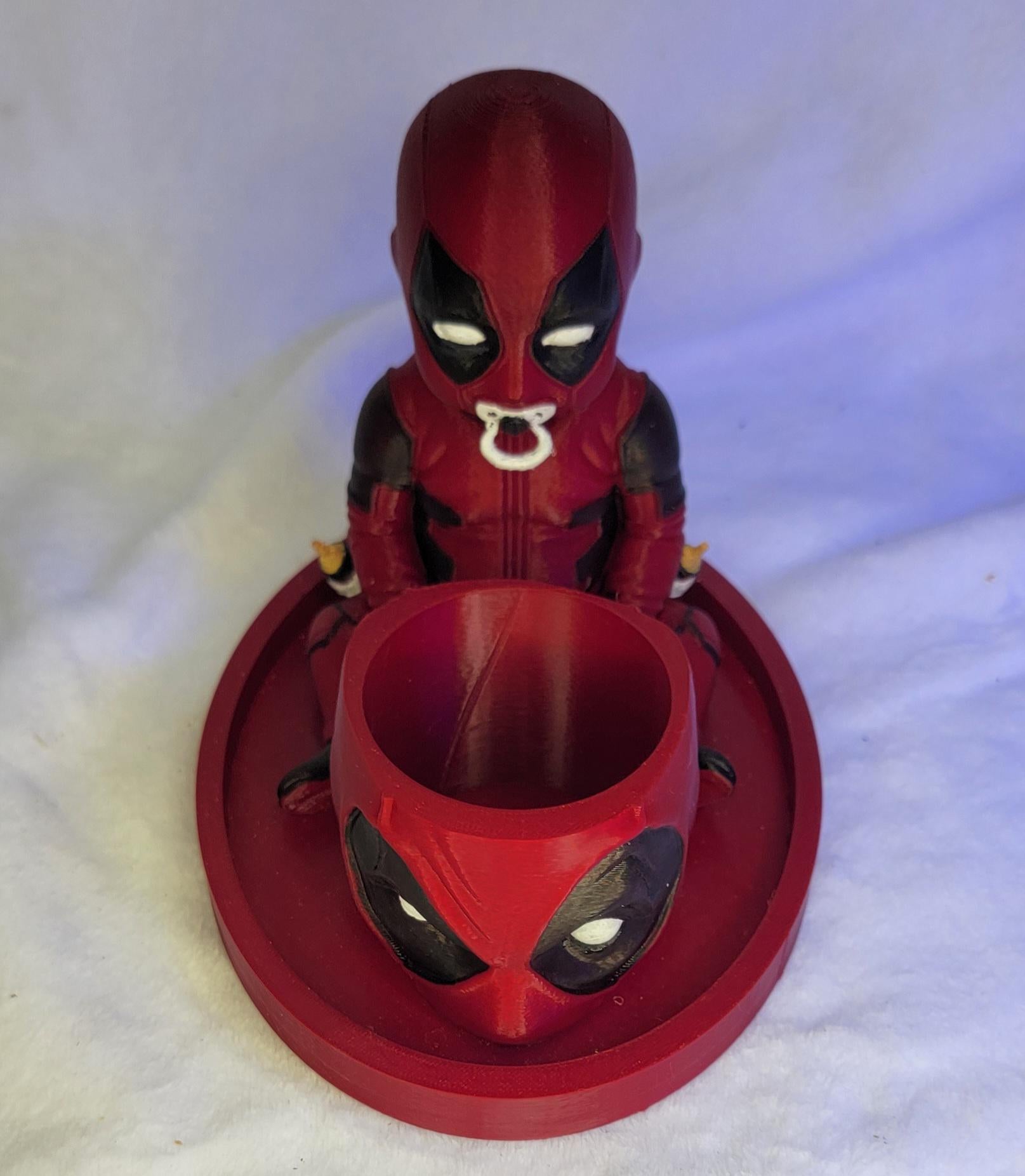 Baby Deadpool Planter  Hand-Painted Succulent or Houseplant Pot